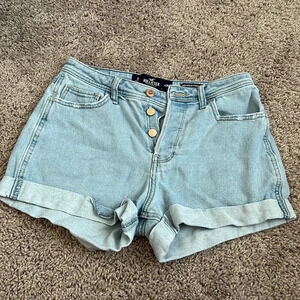 Hollister Light Wash High-Rise Boyfriend Shorts